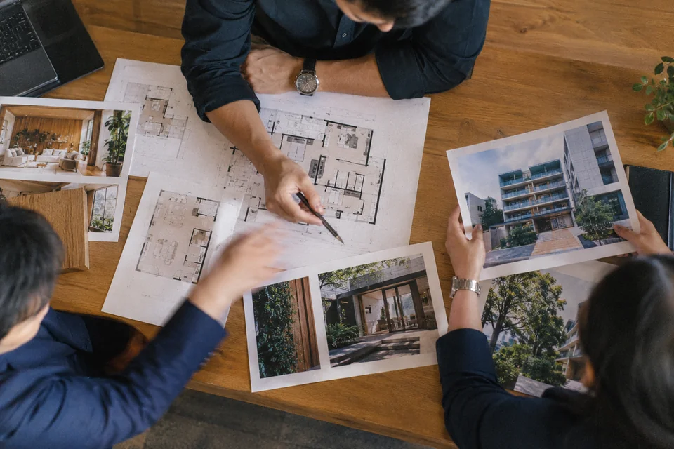 An overhead view of a property portfolio review