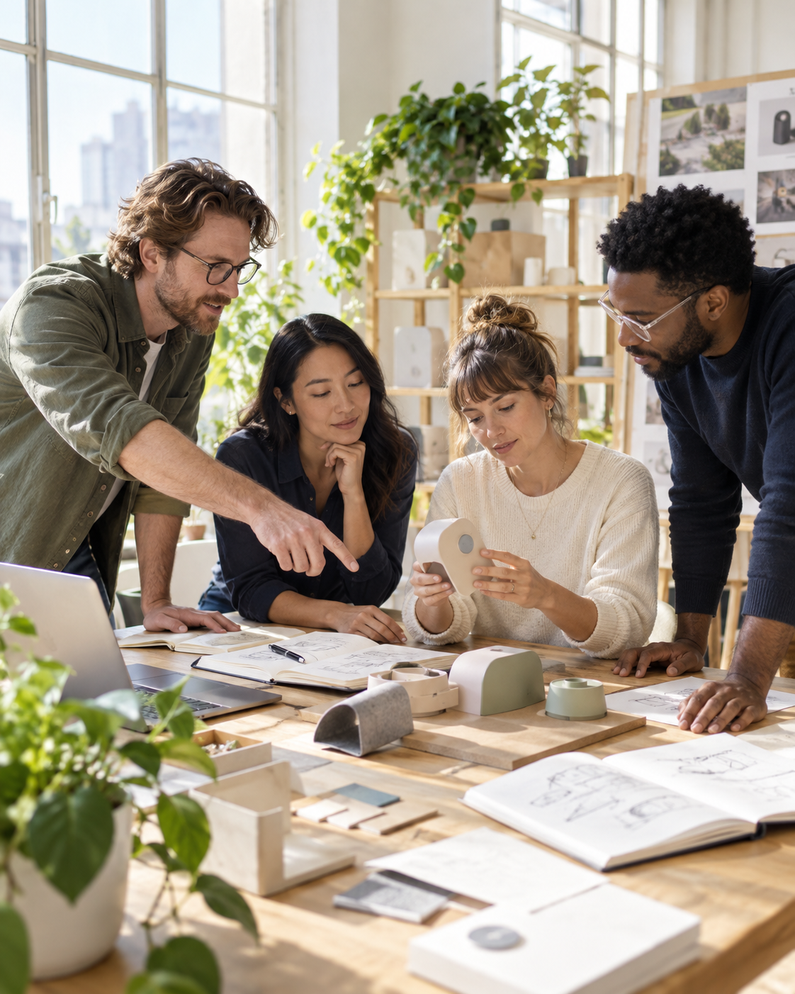 A bright collaborative product design session