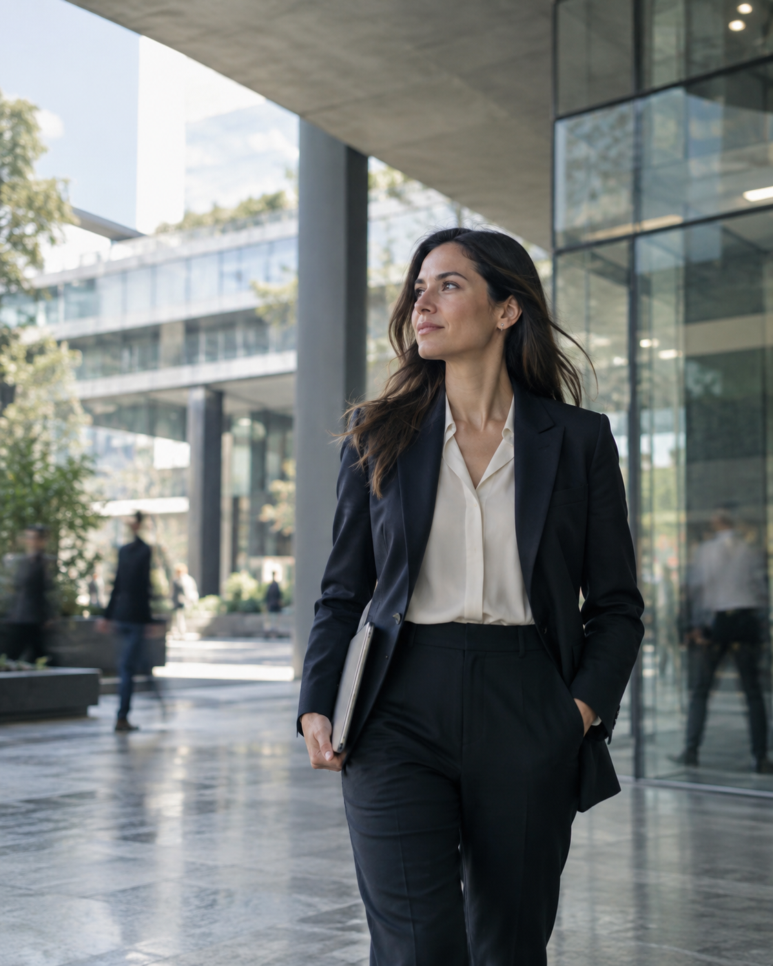A real estate professional working in a bright modern space