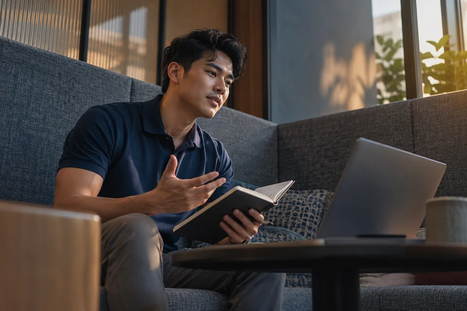 A sales professional preparing a meeting brief