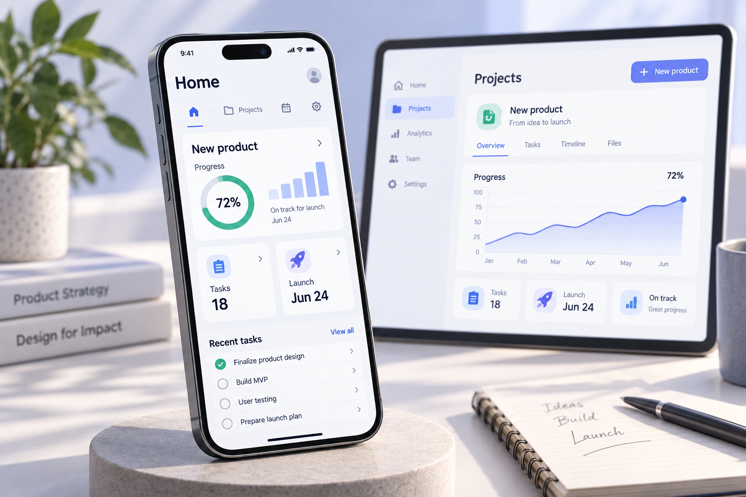 A team shaping a product concept into a usable digital experience